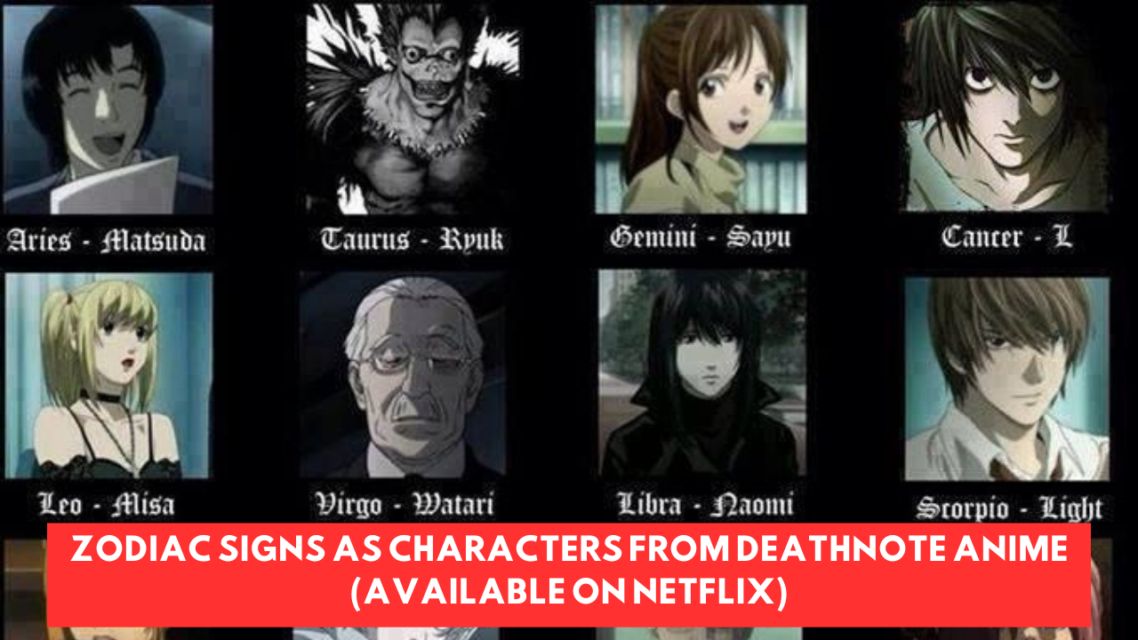 Zodiac Signs As Characters From Deathnote Anime (Available on Netflix)